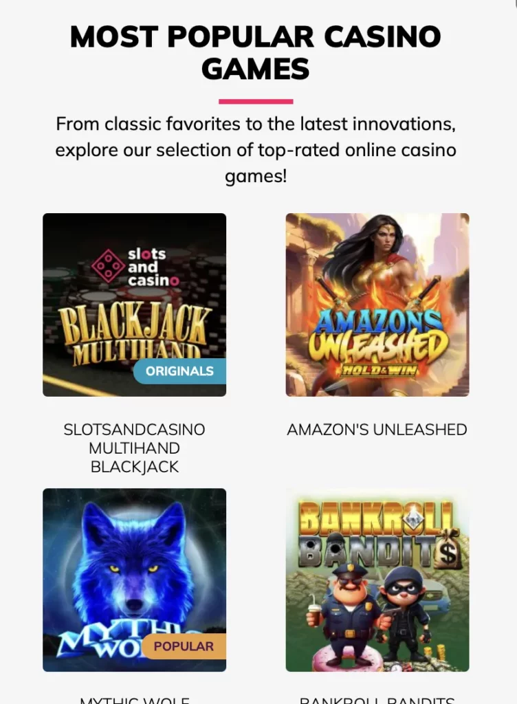Popular Games for US Players